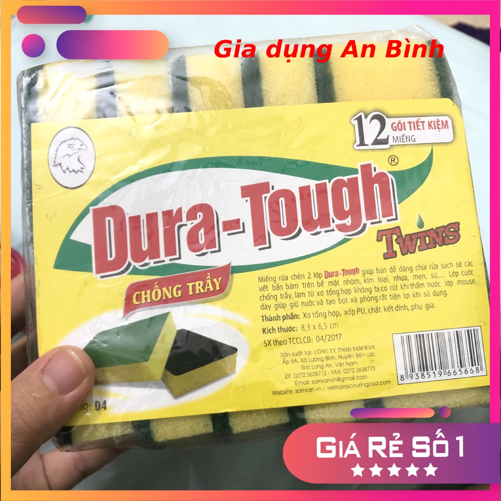 [LÀM SẠCH] Bông Cọ Rửa Bát Bọt Biển Xanh Vàng Siêu Thấm Hút