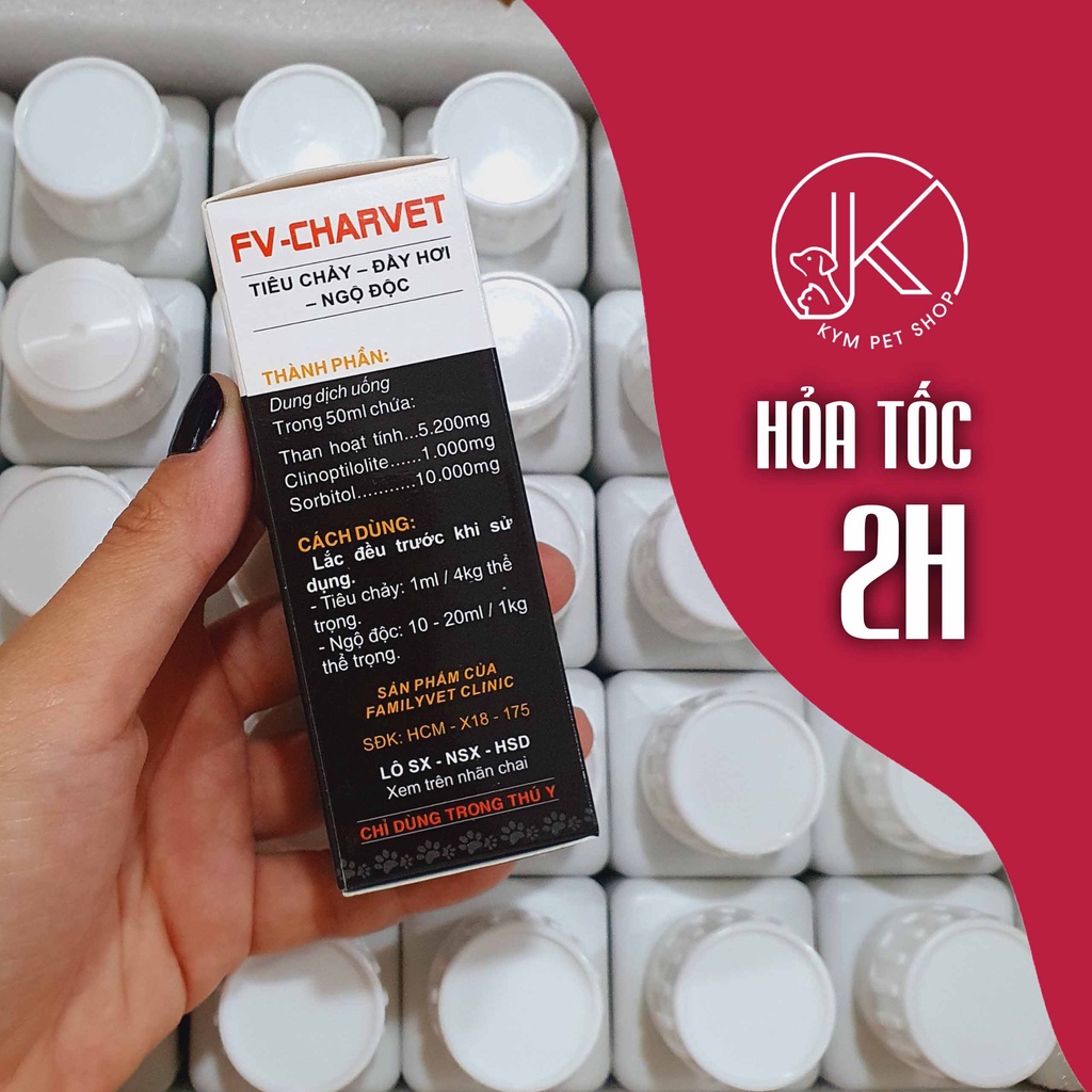 FV – CHARVET – Dung dịch than hoạt tính thải độc cho thú cưng chó mèo