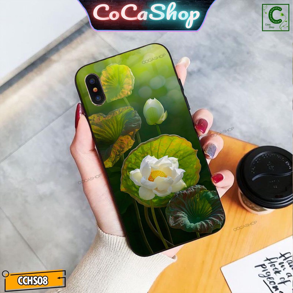 Ốp lưng iphone mặt kính in hình siêu đẹp - Đóa sen trắng tinh khôi - 6/6plus/6s/6splus/7/7plus/8/8plus/x/.....