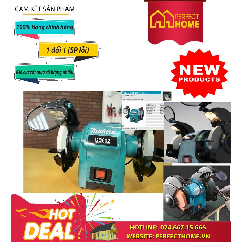 ⚡️Sale sốc⚡️ { Hàng chính_hãng}Máy Mài 2 Đá Makita GB602(150mm) Công suất 250W