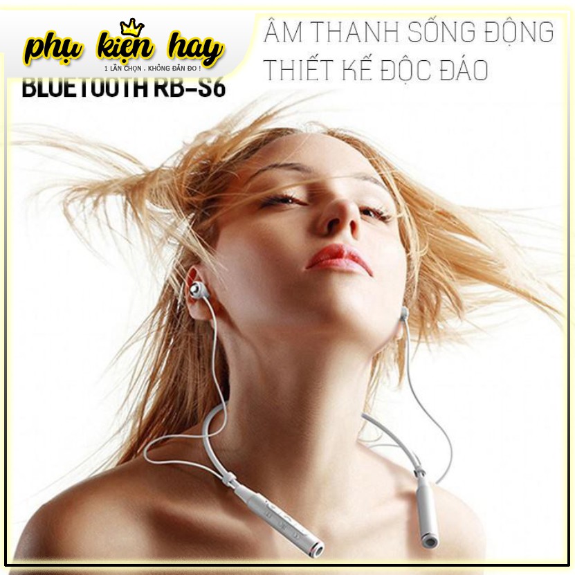 Tai nghe thể thao Bluetooth Remax RB-S6 choàng cổ có 2 đầu hít nam châm