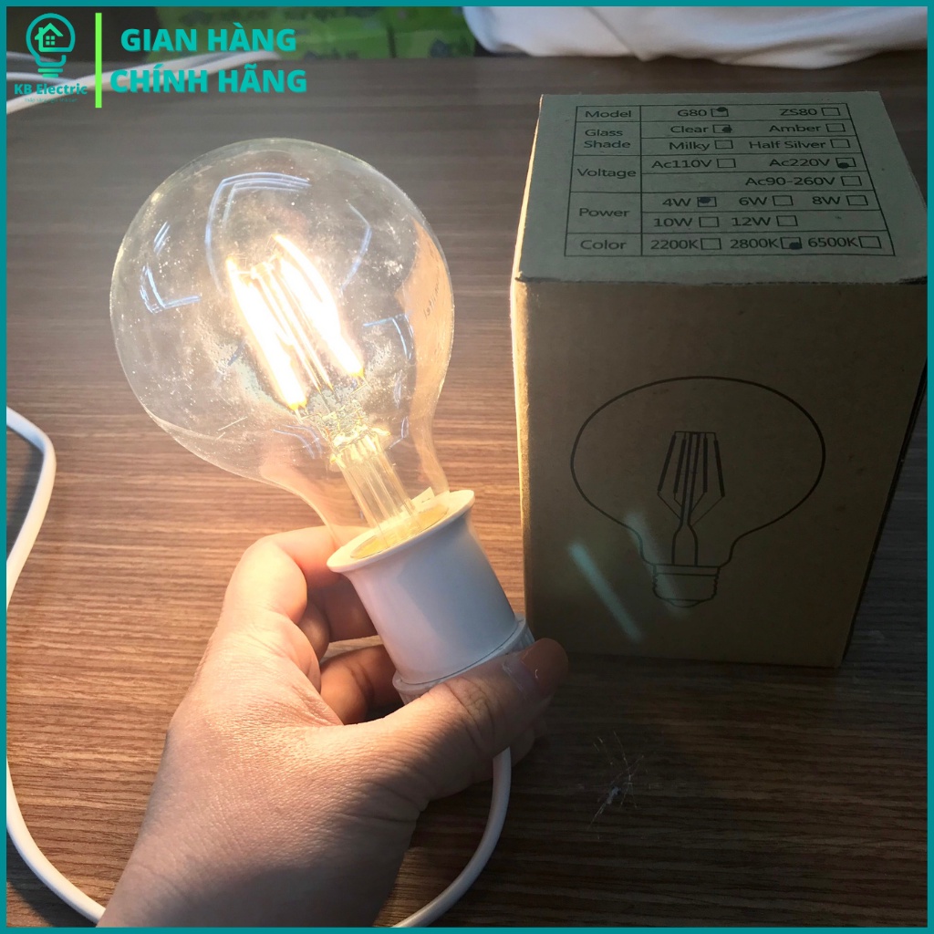 Bóng đèn Led Edison giả sợi đốt 4W, 6W KB Electric