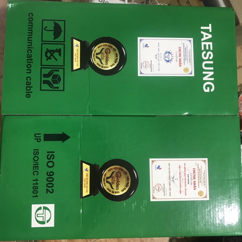 Dây Mạng cat5e TAESUNG Lõi Đồng Nguyên Chất 0.45mm Truyền Dẫn Tốc Độ Gigabit Cuộn 305M