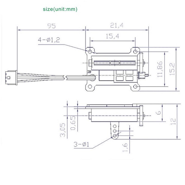 Servo siêu nhỏ tuyến tính - 1.5g Micro Linear Servo