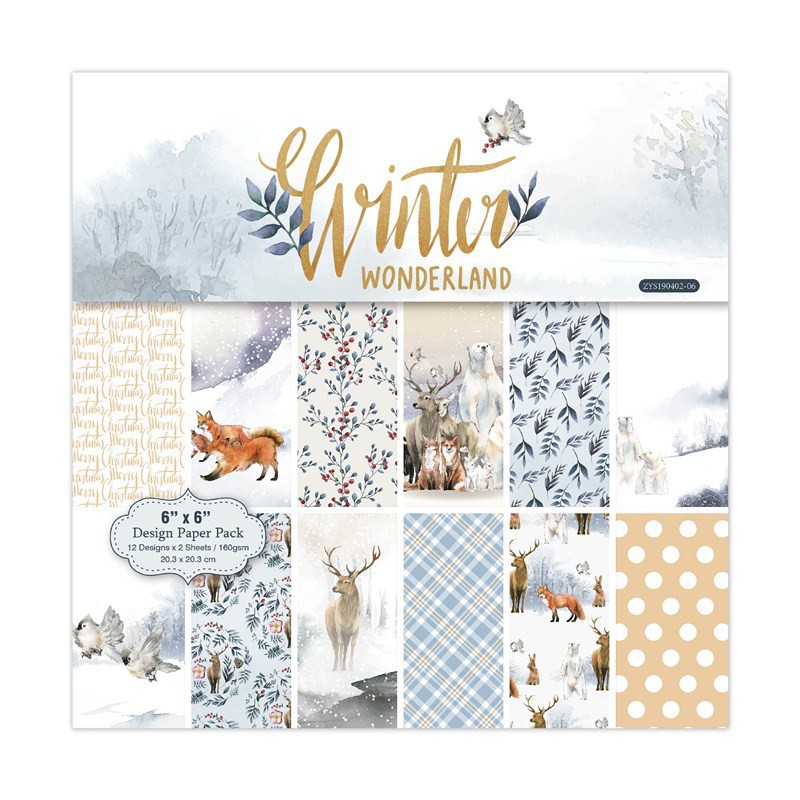 [27] Winter Wonderland 160gsm - Giấy in họa tiết Vintage làm Lovebox, scrapbook, mini album