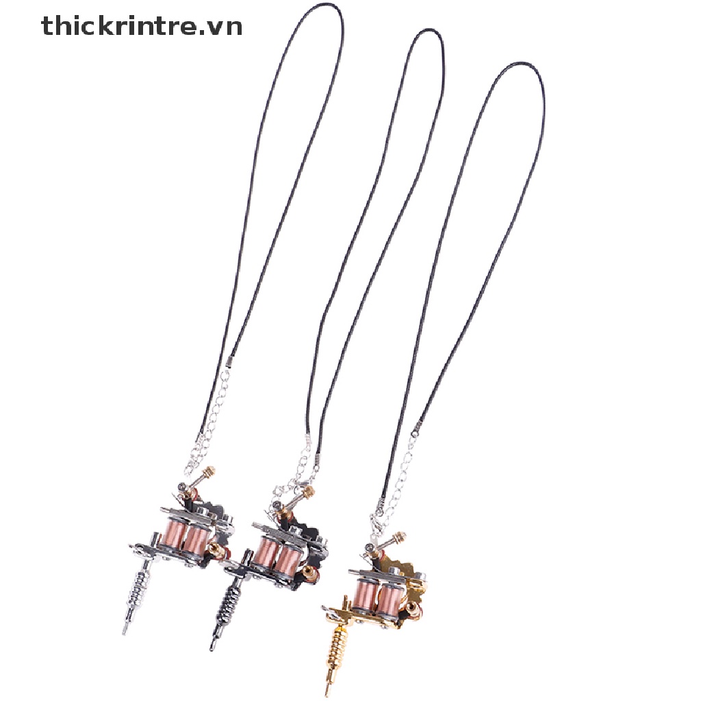 1x Móc Khóa Hình Máy Xăm Mini Phong Cách Punk