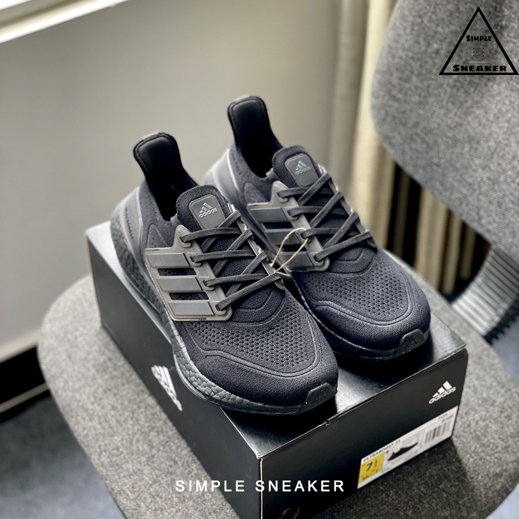 Giày Adidas Ultraboost 21 Màu Đen Chính Hãng💙SIMPLE SNEAKER💙 Giày Chạy Bộ Ultra Boost 21 Màu Đen Thể Thao Nam Nữ