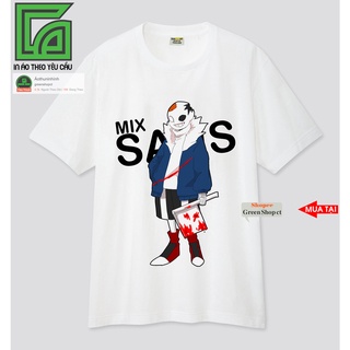 Áo Thun Trẻ Em In Hình Mix Sans Undertale Ngầu Vải Thái S361 Greenshopct