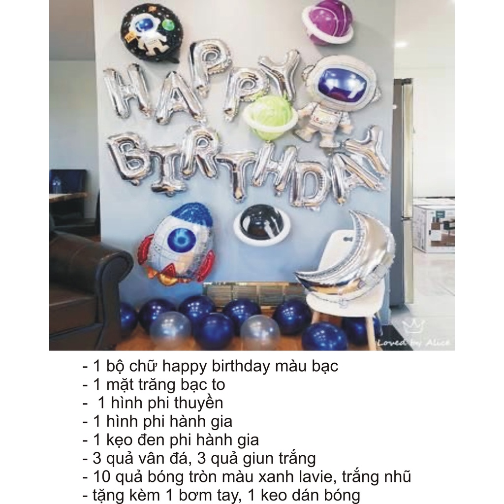 Set Bóng Bay Trang Trí Sinh Nhật Cho Bé Trai MM01 Màu Xanh