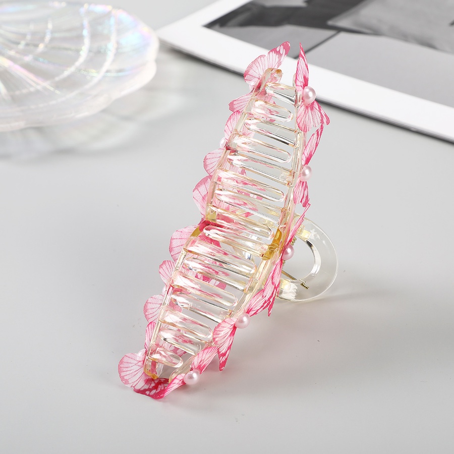 Kẹp Tóc Càng Cua 13Cm Bằng Acrylic Trong Suốt Đính Ngọc Trai Phong Cách Hàn Quốc Thời Trang Cho Nữ
