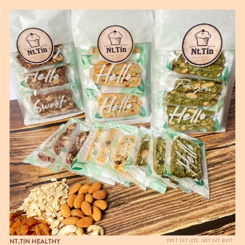 Biscotti, bánh hạt ngũ cốc, mix 3 vị vani choco matcha, siêu hạt, không đường ăn kiêng giảm cân giữ dáng, Nt.Tin Healthy