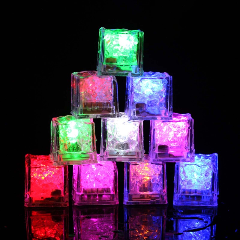 Đá Viên Uống Nước 7 Màu Có Đèn LED Chống Thấm Nước