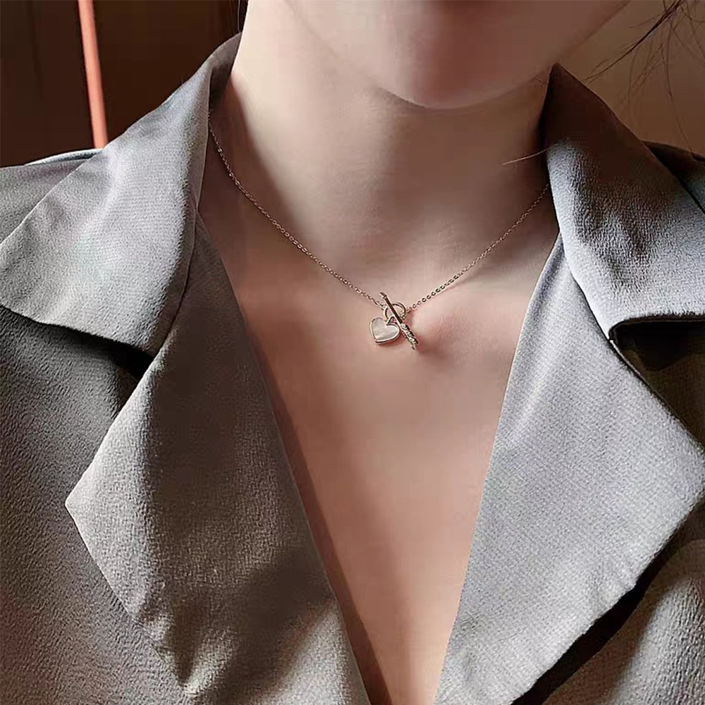 vòng cổ Nữ Mặt Trái Tim Đính Đá Thời Trang