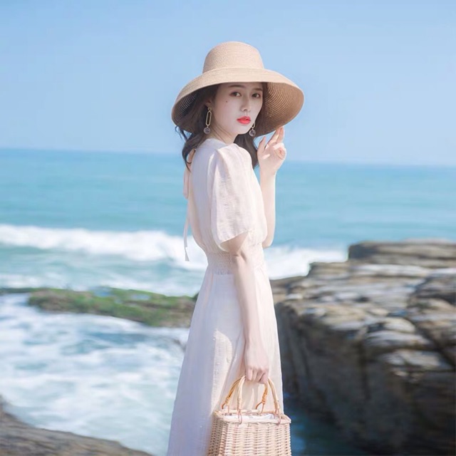 Váy đầm xoè tiểu thư dáng dài váy đi biển MS02 | BigBuy360 - bigbuy360.vn