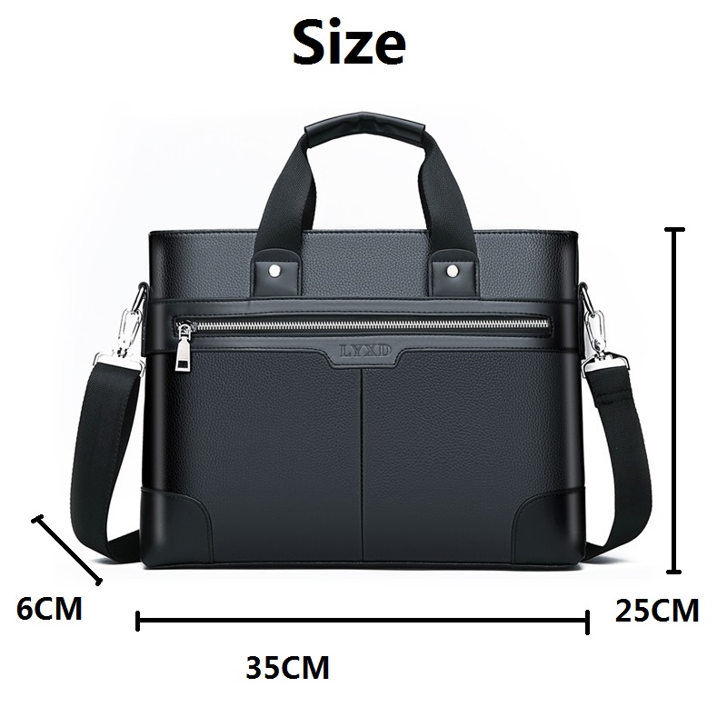 Túi xách đựng laptop cỡ 14inch bằng da phong cách doanh nhân thời trang cho nam