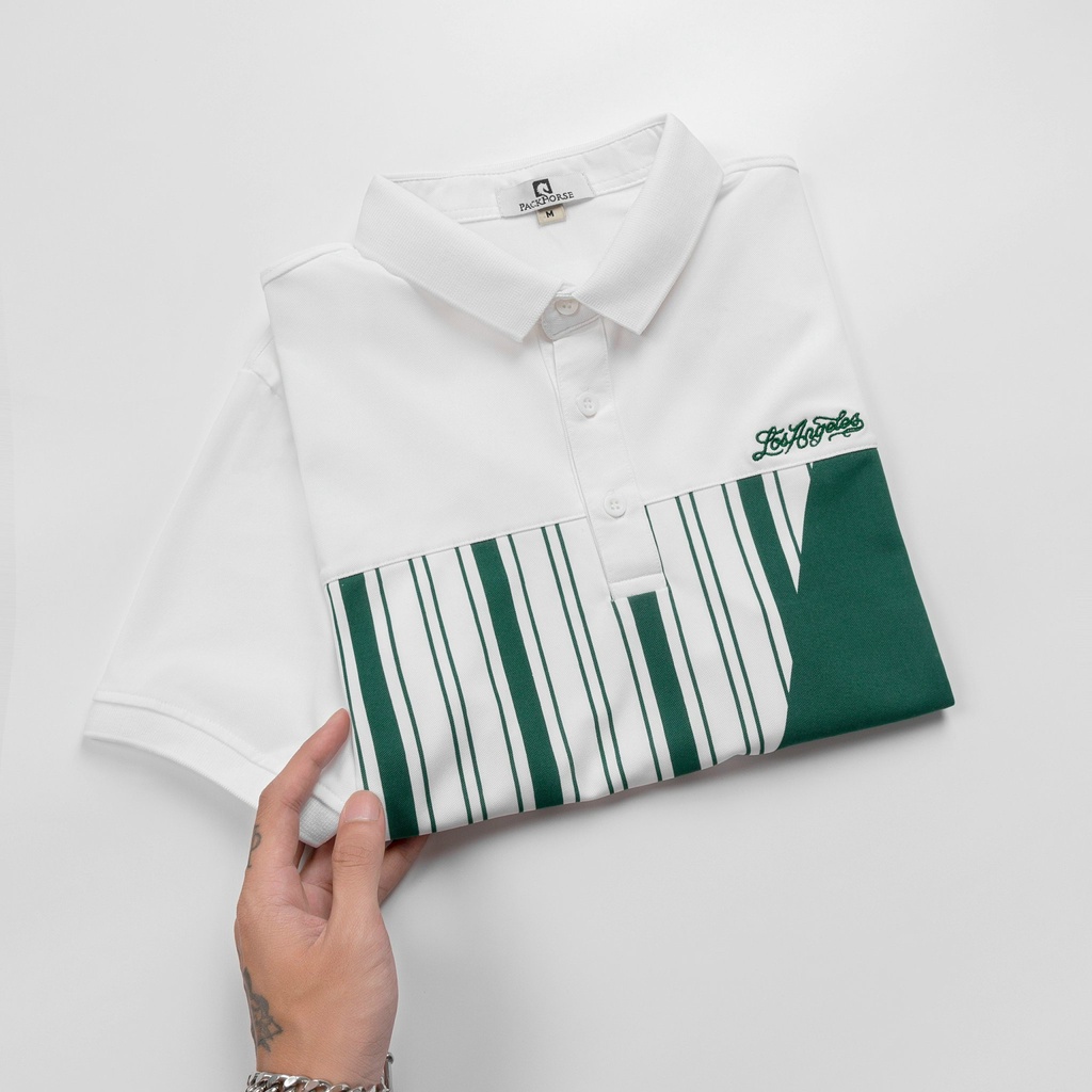 Áo thun nam có cổ phối màu ANGELES big size 3xl 90kg thoải mái, áo phông áo polo nam cotton cao cấp