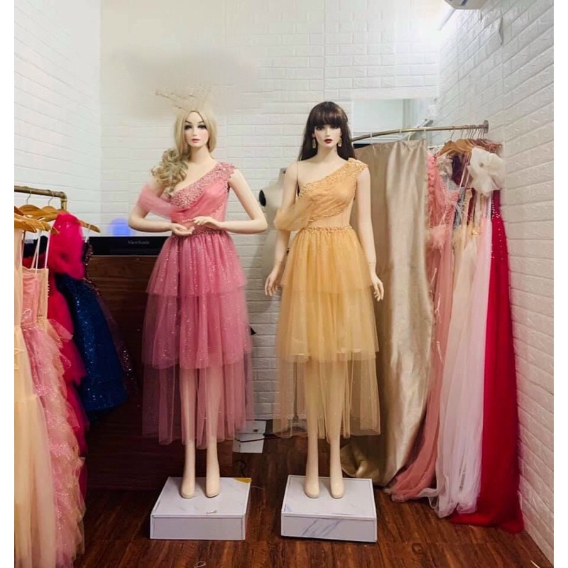 Đầm dự tiệc lệch vai kết cườm ngọc TRIPBLE T DRESS - size M/L  - MS205V