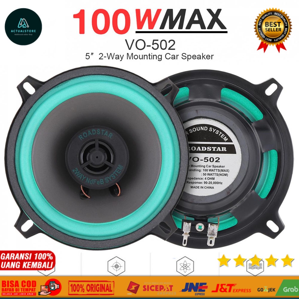 JBL Loa Xe Hơi Không Dây HiFi 5 inch 100 W 1 Cái - VO-502 - Màu Đen / Xanh Dương Kích Thước 6 inch 12 inch