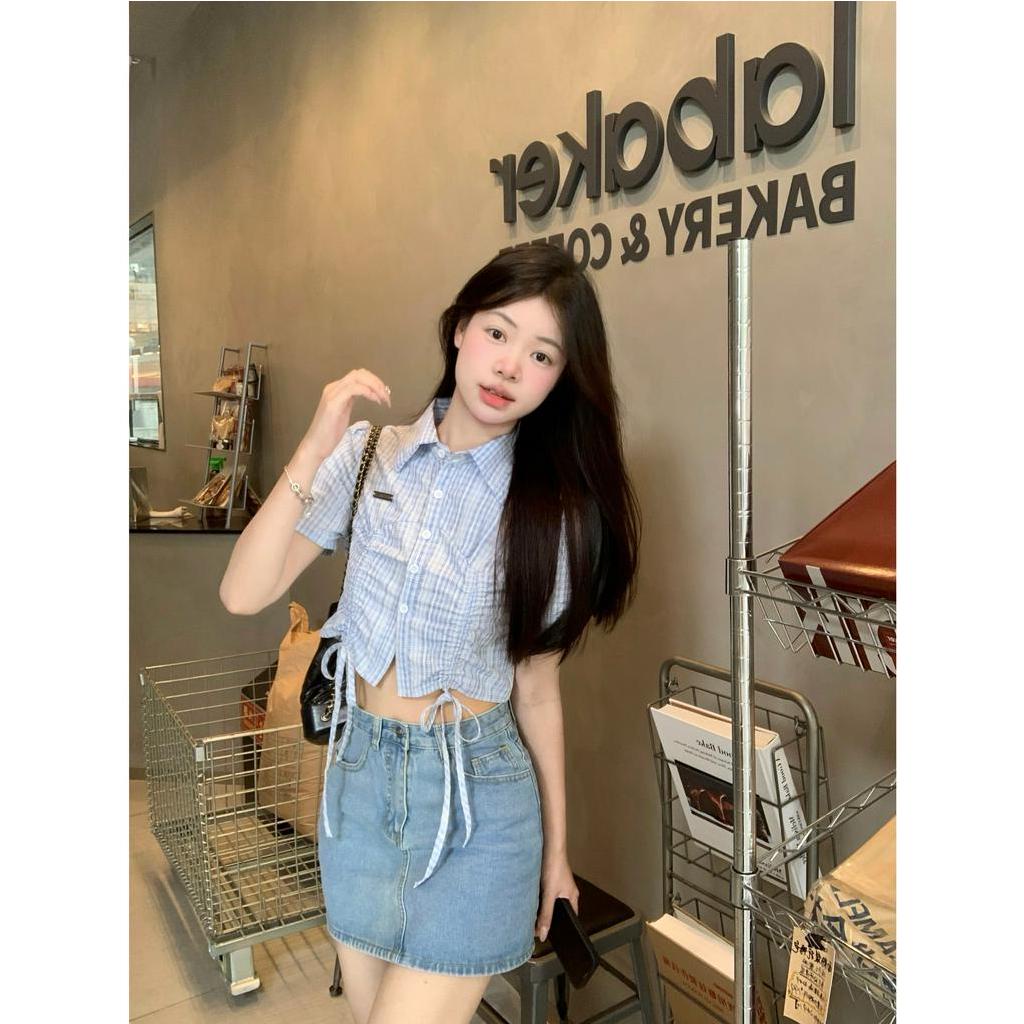 「 WELOVE1 」Áo Sơ Mi Ngắn Mỏng Phù Hợp Với Mùa Hè Cho Nữ