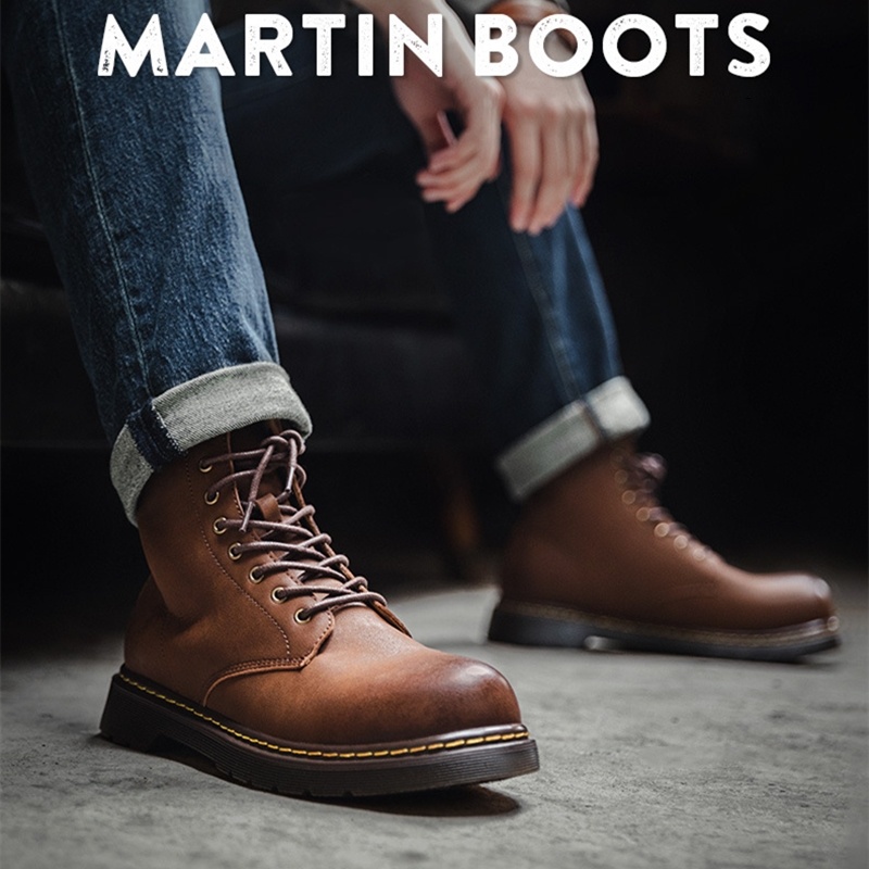 Giày bốt martin Maden cổ cao phong cách Anh  dành cho nam