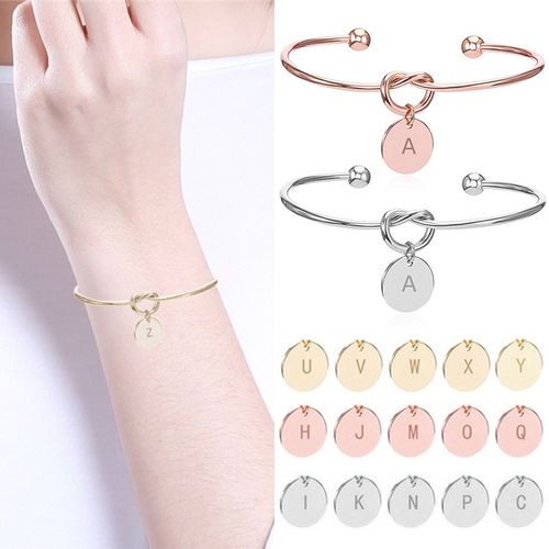 💖💖Vòng tay nữ kiểu hở mặt hình chữ cái thời trang