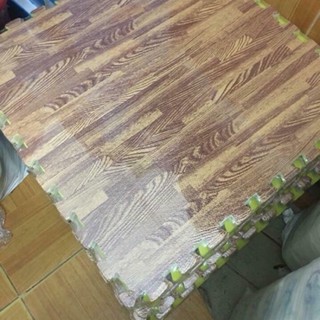 VB [FREE SHIP] 6 Tấm THẢM XỐP GHÉP VÂN GỖ 60x60cm dày 1cm 16 10