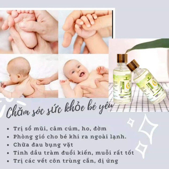 Tinh Dầu Tràm Nguyên Chất Mẹ Ken Đã Được Chứng Nhận Chất Lượng [ Bảo Bối Của Mẹ Bỉm Chăm Con]