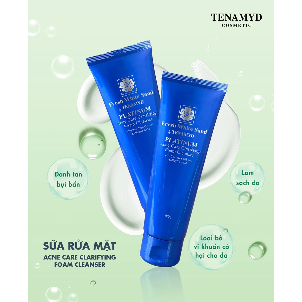 Sữa Rửa Mặt Dành Cho Da Mụn Tenamyd Platinum Acne Care Clarifying Foam Cleanser 120g