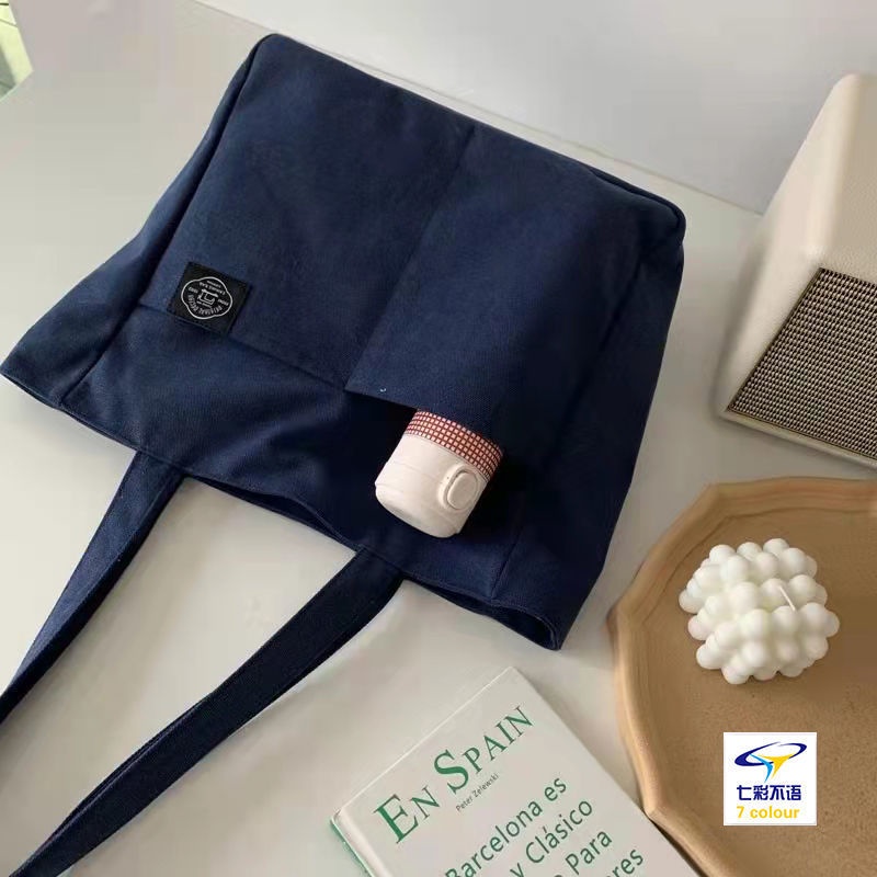 Túi Đeo Vai Bằng Vải Canvas Kích Thước Lớn Phong Cách Hàn Quốc Thời Trang Cho Nữ