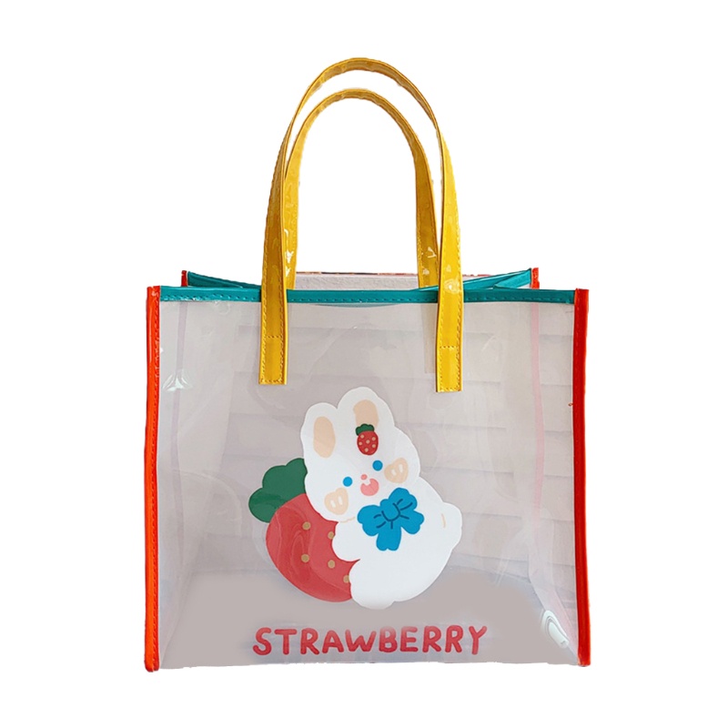 Túi Xách Jelly Màu Trong Suốt Sức Chứa Lớn Thời Trang Đi Biển Cho Nữ