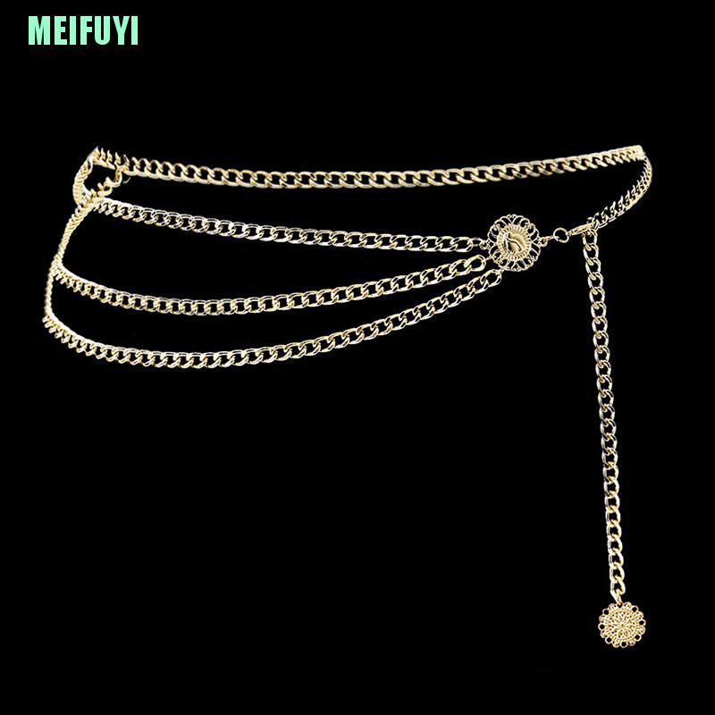 Thắt Lưng Dây Xích Kim Loại Phong Cách Retro Cho Nữ