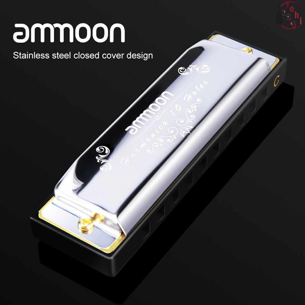 Kèn harmonica 10 lỗ 20 tone kèm túi đựng tiện dụng cho học sinh mới tập thổi