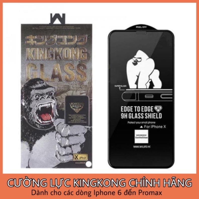 Cường lực iphone chính hãng Kingkong full màn hình siêu bền_trong suốt_hạn chế dấu vân tay_chống trầy