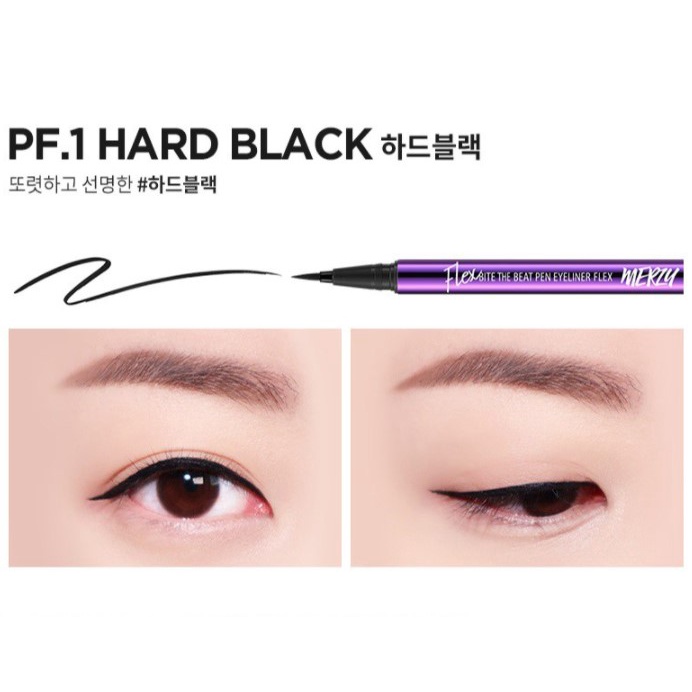 Bút kẻ mắt nước lâu trôi, không lem Merzy Bite The Beat Pen Eyeliner Flex 0.6g