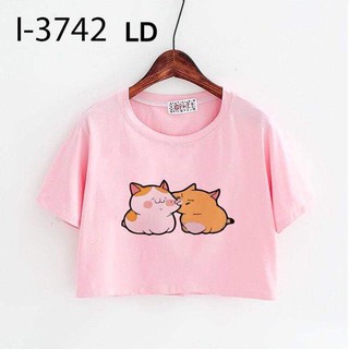 Áo croptop mèo đôi LDU0319
