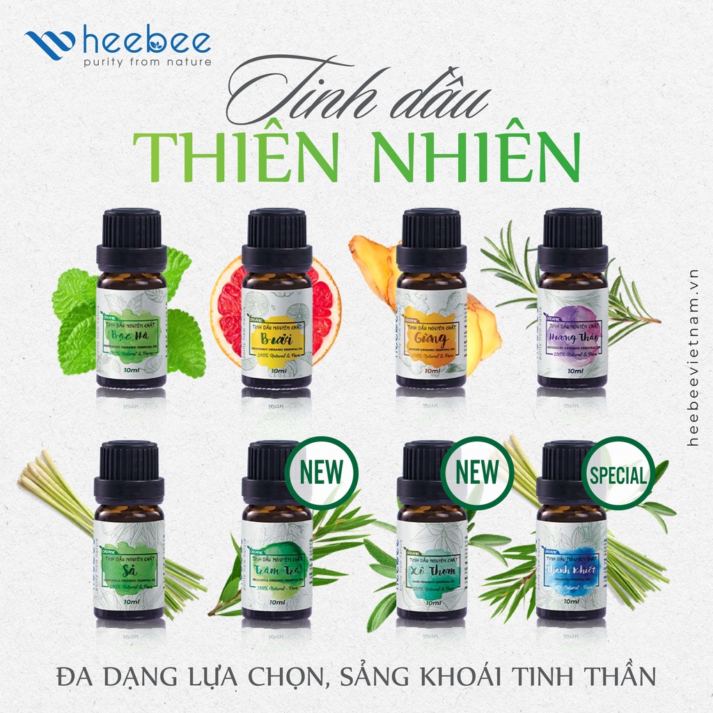 Tinh dầu Sả Heebee 100% thiên nhiên, nguyên chất 10ml