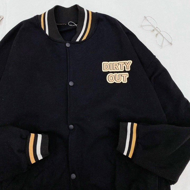 Áo Bomber Jacket Nỉ Lót Bông in DIRTY form Unisex Nam Nữ Ulzzang NUPAKACHI