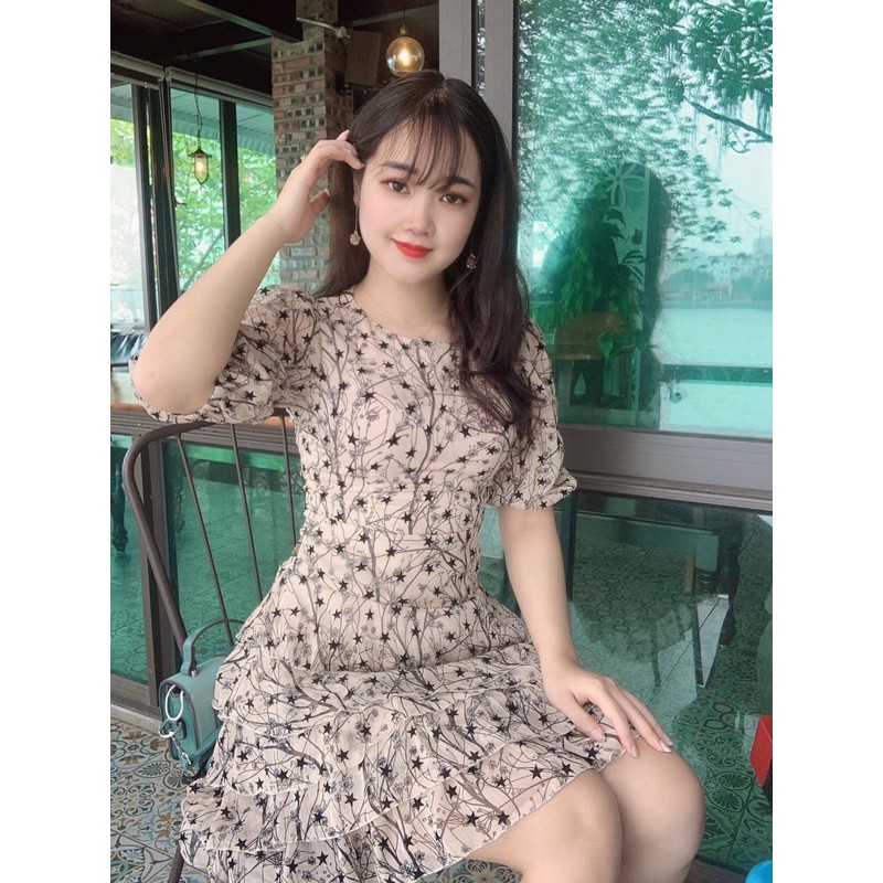 Váy xòe họa tiết hoa nhí V1807 - Đẹp Shop DVC (Kèm ảnh thật trải sàn do shop tự chụp) | BigBuy360 - bigbuy360.vn