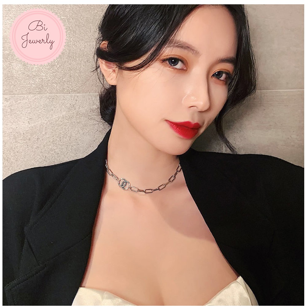 Vòng cổ bạc nữ 925 BBstore dây chuyền chocker bạc hot trend