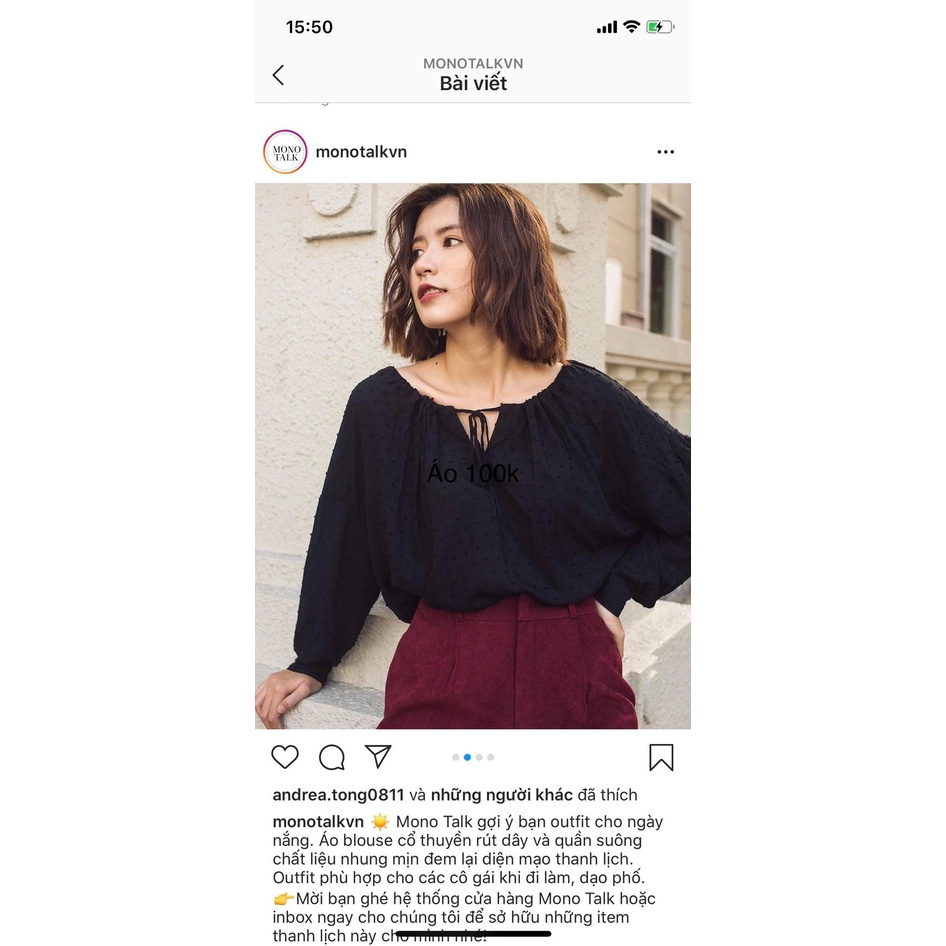 Áo kiểu black dot Monotalk