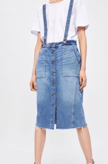 Chân váy yếm denim zara