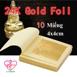 Vàng Lá 24k Đắp Mặt Làm Đẹp (10 Miếng)