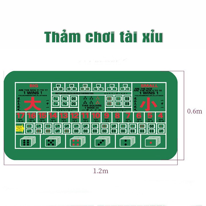 Thảm chơi tài xỉu casino - thảm poker size 1m2