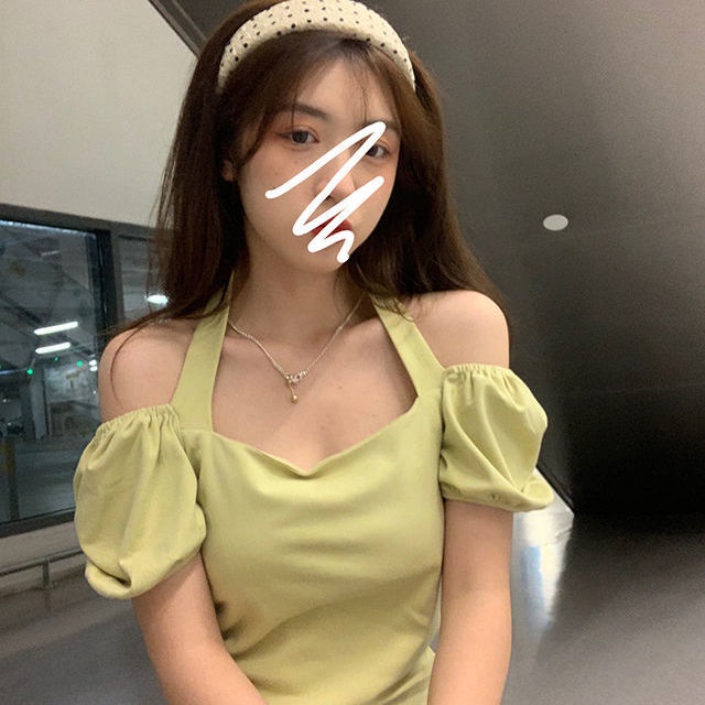 COZOK Áo Trễ Vai Tay Phồng Thiết Kế Quyến Rũ Cho Nữ