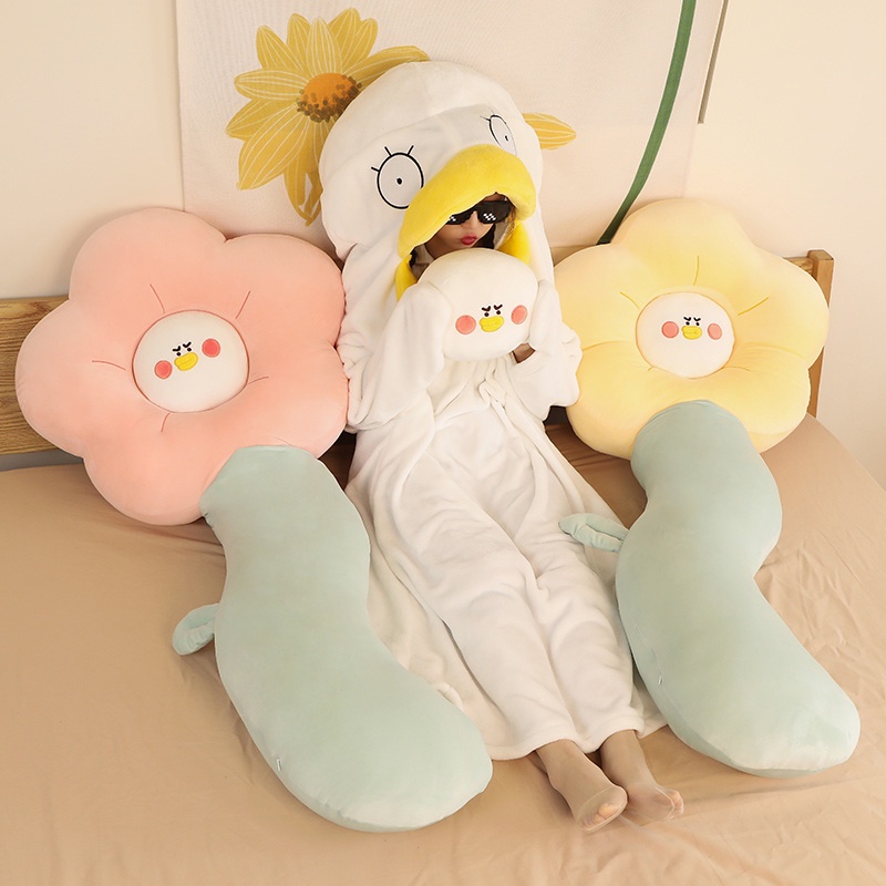 Gối Ôm Dài Hình Hoa Hướng Dương Mềm Mại Xinh Xắn