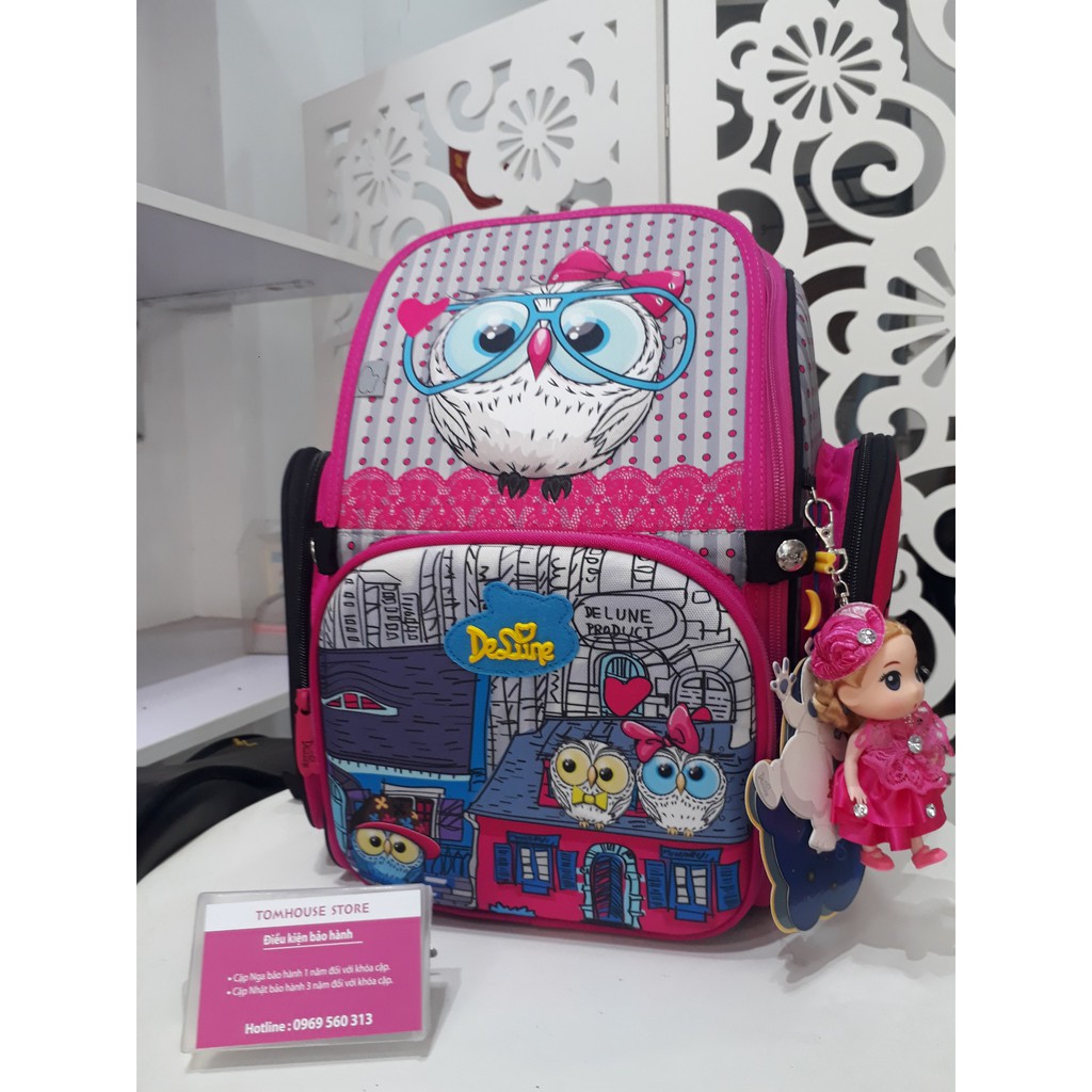 Balo chống gù cho bé tiểu học, balo thương hiệu Delune, balo chống gù siêu nhẹ