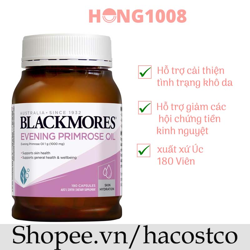 Viên uống Tinh Dầu Hoa Anh Thảo Blackmores Evening 190 Viên Mẫu mới