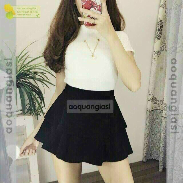 chân váy tuyết mưa ngắn kiểu tầng