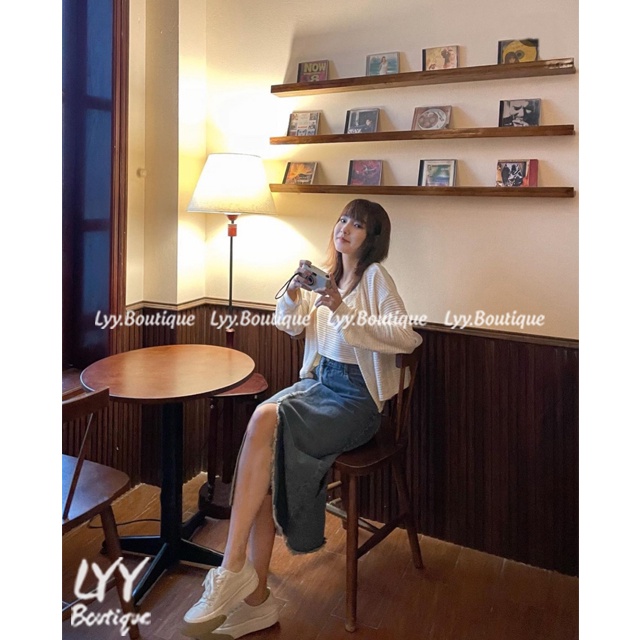 Set áo khoác cardigan kèm áo 2 dây croptop dáng trơn chất gạo xốp style Hàn Quốc LYY BOUTIQUE