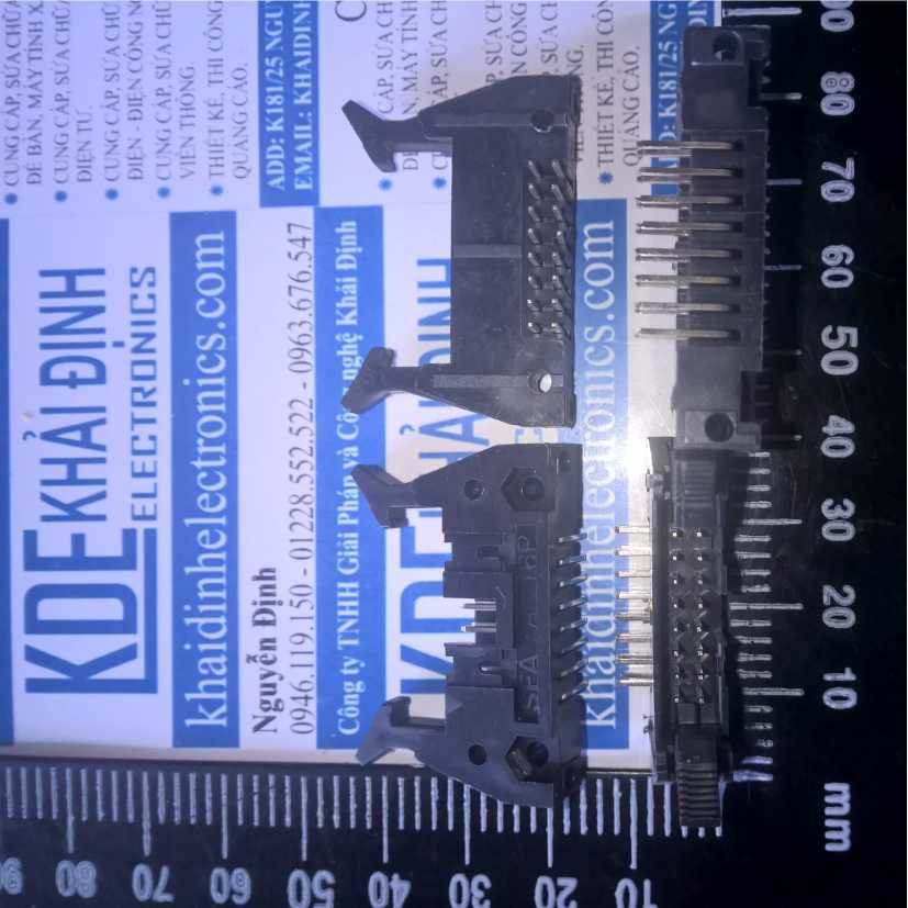 Đầu nhựa cổng IDE16 cái đầu gài, Cong 2.54mm, đầu gắn trên PCB, 16 chân (5 cái) kde0233